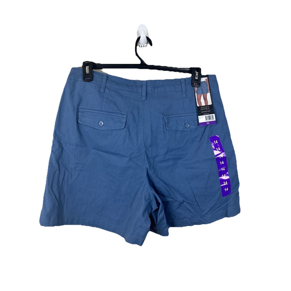 NWT Banana Republic Women's Pleat Front Shorts, Blue, Size 14 - Picture 2 of 12